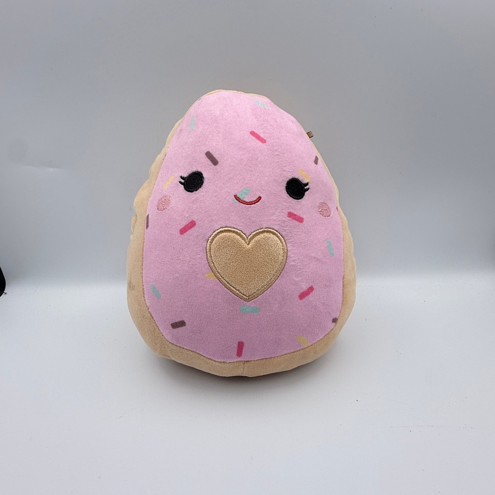 Squishmallows Plush 8 Inch Deja the Pink Frosted Donut Gold Heart‎ S40-081122